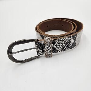 Amsterdam Heritage Snakeskin Designed Leather Belt Western Coastal Cowgirl